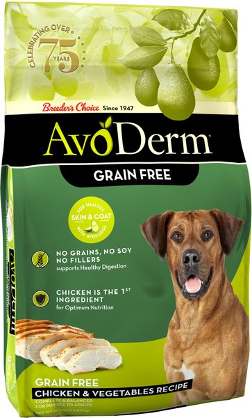 AvoDerm Natural Healthy Digestion Chicken & Vegetables Recipe Grain-Free Dry Dog Food, 24-lb bag slide 1 of 7