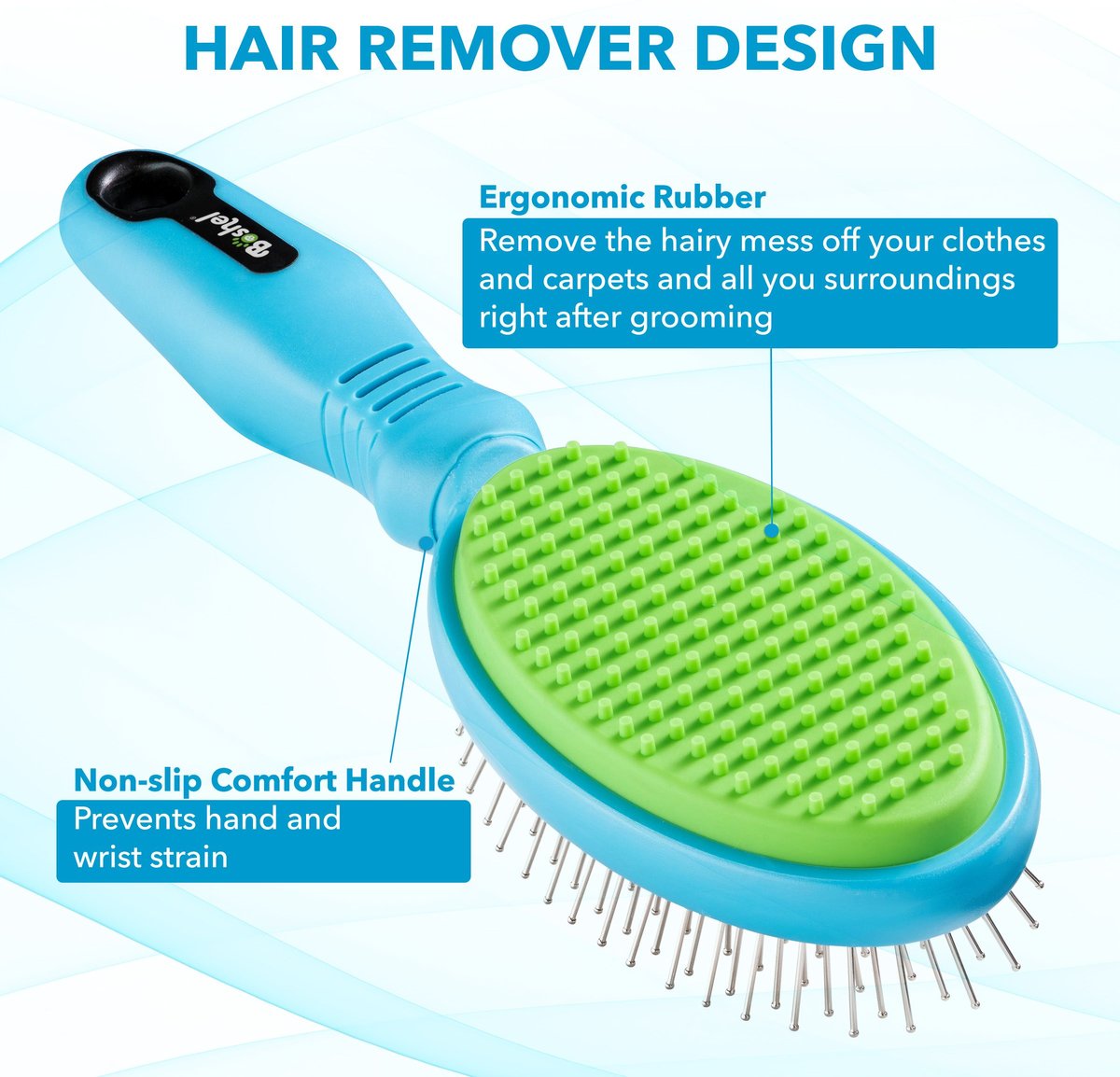 BOSHEL 2in1 Dog Brush & Hair Remover