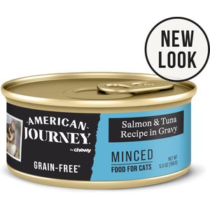 American Journey Minced Salmon & Tuna Recipe in Gravy Grain-Free Canned Cat Food, 5.5-oz, case of 24