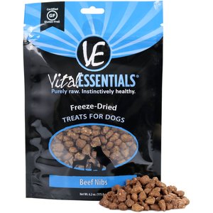 Vital Essentials Beef Nibs Freeze-Dried Raw Dog Treats, 6.2-oz bag