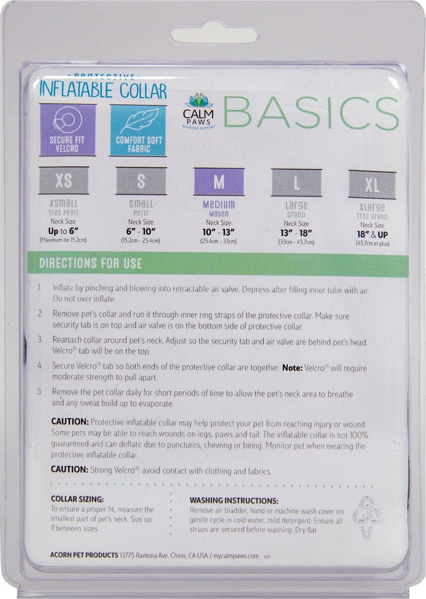 CALM PAWS Basic Inflatable Dog Collar, Medium - Chewy.com