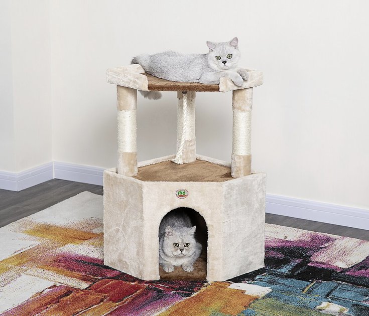 Go Pet Club 32-in Perch Cat Tree, Brown/Black