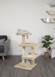 Go Pet Club 42-in Premium Carpeted Sisal Post Cat Tree, Beige