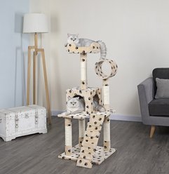 Go Pet Club 50-in Sisal Posts Cat Tree Condo, Paw Print