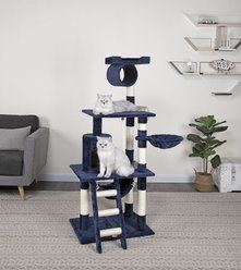 Go Pet Club 62-in Faux Fur Cat Tree & Condo, Blue