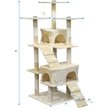 Go Pet Club 42-in Premium Carpeted Sisal Post Cat Tree, Beige