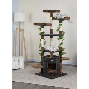 Go Pet Club 67-in Forest with Leaves Cat Tree, Blue/ Brown