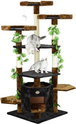 Go Pet Club 67-in Forest with Leaves Cat Tree, Blue/ Brown slide 2 of 3