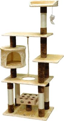 Show full view: Go Pet Club 67-in IQ Busy Box Cat Tree Condo, Beige slide 3 of 5