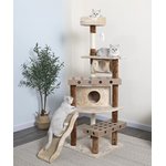 Go Pet Club 26-in IQ Busy Box Cat Tree & Dangling Toys, Beige