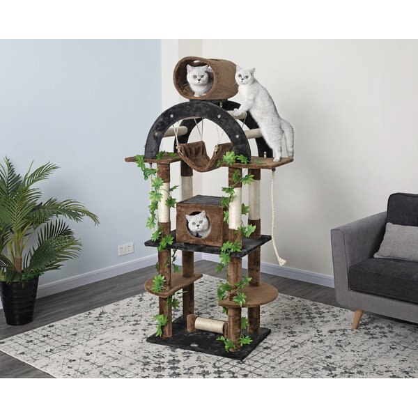 Go Pet Club 67-in Forest with Leaves Cat Tree, Blue/Brown