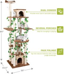 Go Pet Club 85-in Forest with Leaves Cat Tree, Beige/ Brown slide 2 of 4