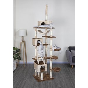 Go Pet Club 92-in Condo with Adjustable Ceiling Cat Tree, Beige