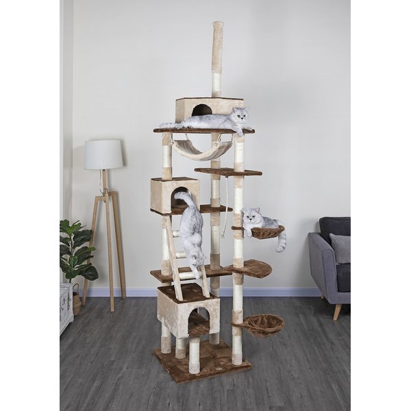 Go Pet Club 106-in Floor-to-Ceiling Faux Fur Cat Tree & Condo