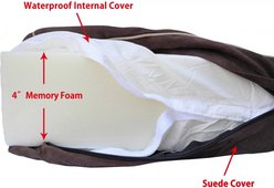 Go Pet Club 4" Memory Foam Pillow Cat & Dog Bed, Brown, X-Large slide 2 of 3