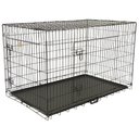 Go Pet Club Double Door Collapsible Wire Dog Crate, Black, 36 inch