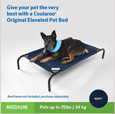 Show full view: Coolaroo Replacement Cover for Steel-Framed Elevated Dog Bed, Navy Blue, Medium slide 5 of 8