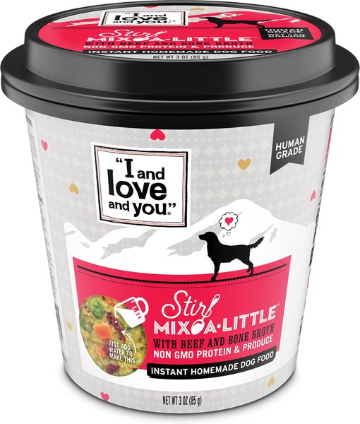 I and Love and You Stir-Mix-A-Little Beef & Bone Broth Instant Home Made Dog Food