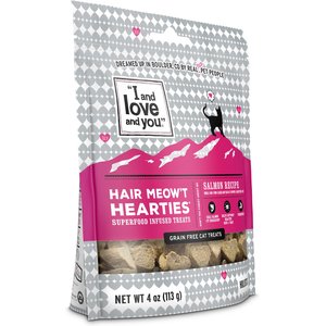 I and Love and You Hair Meow't Hearties Cat Treats, 4-oz bag