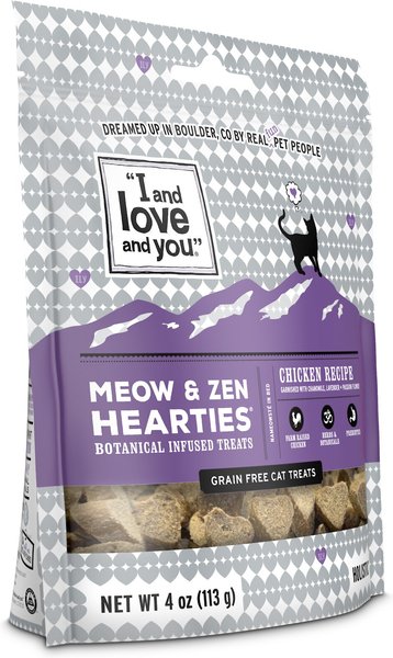 I and Love and You Meow and Zen Hearties Chicken Recipe Cat Treats, 4-oz bag slide 1 of 9