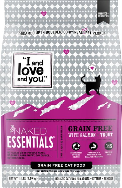 I and Love and You Naked Essentials Salmon and Trout Recipe Dry Cat Food, 11-lb bag slide 1 of 3