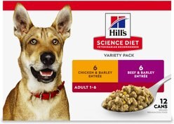 Hill's Science Diet Variety Pack Adult Canned Dog Food, 13-oz, case of 12