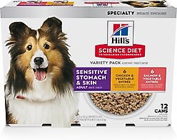 Hill's Science Diet Sensitive Stomach & Skin Variety Pack Adult Canned Dog Food, 12.8-oz, 12 pk