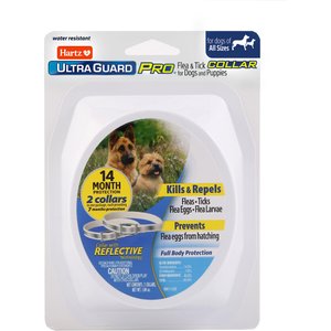 Hartz UltraGuard Pro Reflecting Flea & Tick Collar for Dogs & Puppies, 2 Collars (14-mos. supply)