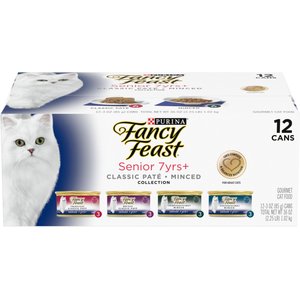 Fancy Feast Senior 7+ Chicken, Beef & Tuna Feasts Variety Pack Canned Cat Food, 3-oz can, case of 12