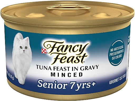 Fancy Feast Tuna Feast in Gravy Minced Senior 7+ Canned Cat Food, 3-oz can, case of 24