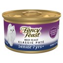 Fancy Feast Beef Feast Classic Pate Senior 7+ Canned Cat Food, 3-oz can, case of 24