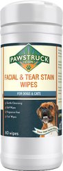 Pawstruck Facial & Tear Stain Dog & Cat Wipes, 60 count