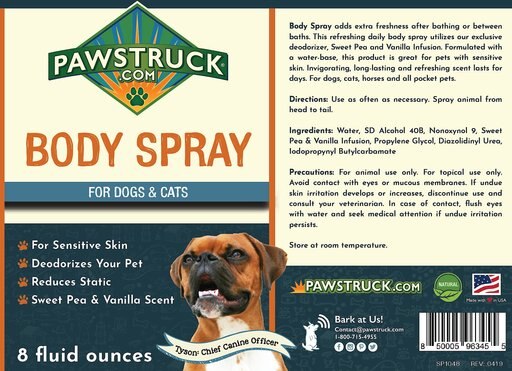 Pawstruck Body Dog & Cat Spray, 8-oz bottle