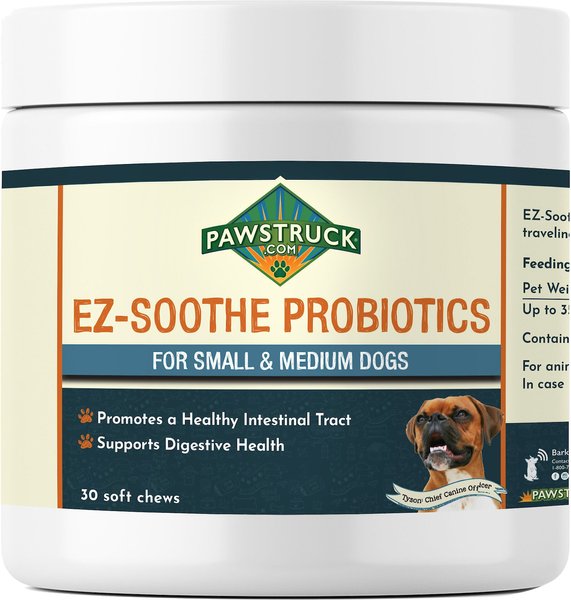 Pawstruck EZ-Soothe Probiotic Soft Chews Small & Medium Dog Supplement, 30 count slide 1 of 3