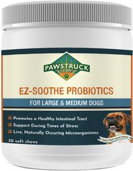 Pawstruck EZ-Soothe Probiotics Soft Chews Large & Medium Dog Supplement, 30 count