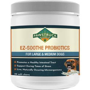 Pawstruck EZ-Soothe Probiotics Soft Chews Large & Medium Dog Supplement, 30 count