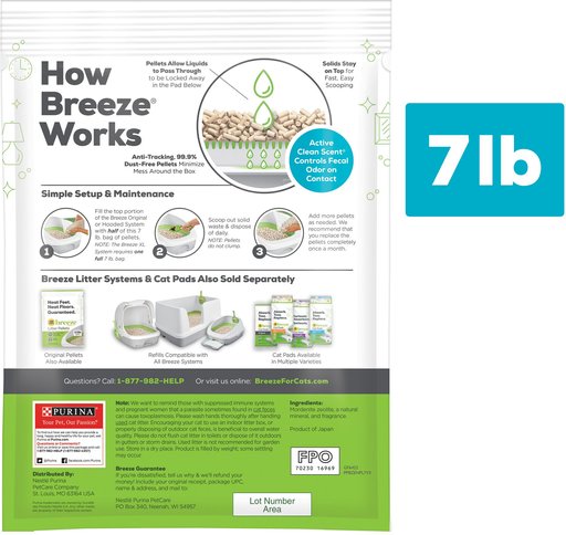 Tidy Cats Breeze Cat Litter Enhanced Pellets Refill, 7-lb bag