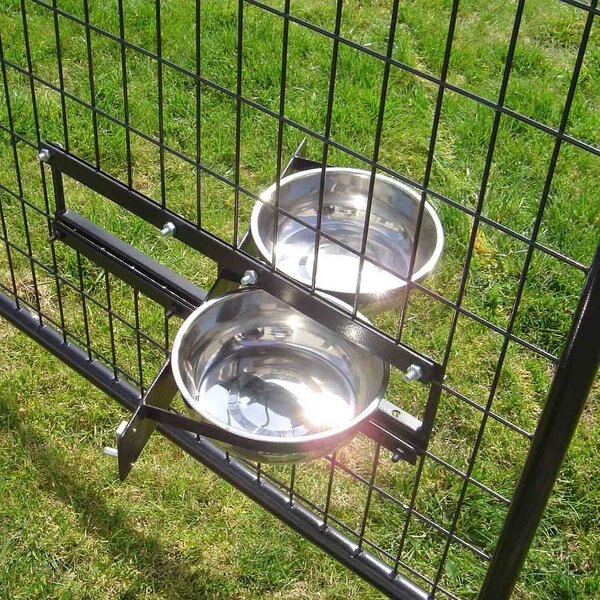 Lucky Dog Rotating Double Bowl Dog Kennel System