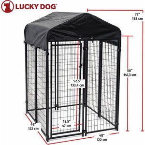 Lucky Dog Uptown Welded Wire Dog Kennel, Cover & Frame, 6 x 4 x 4 ft