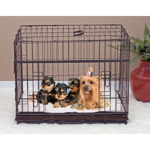 Lucky Dog Sliding Double Door Wire Dog Crate, 24 inch