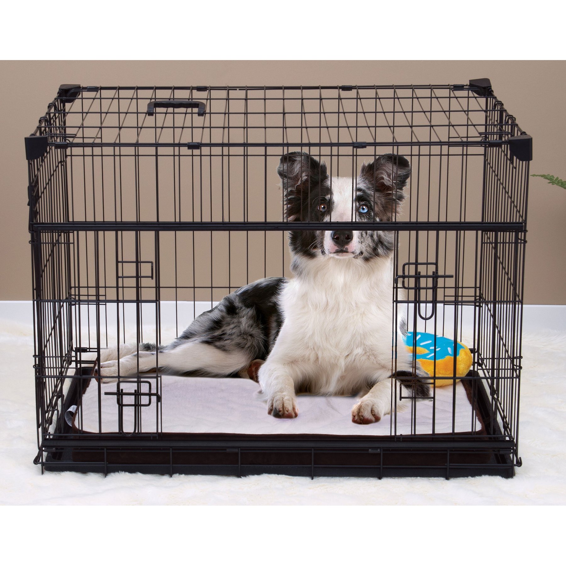 LUCKY DOG Sliding Double Door Wire Dog Crate, 36 inch