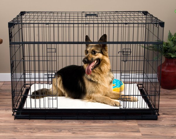 Lucky Dog Sliding Double Door Wire Dog Crate, 48 inch slide 1 of 10