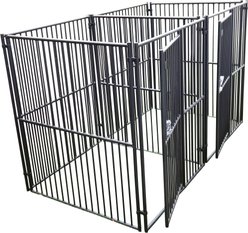 Lucky Dog European Style 2-Run Dog Kennel & Common Wall, 5 x 5 x 6 ft