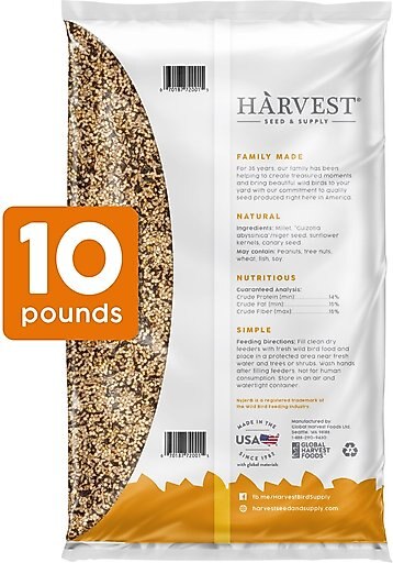 Harvest Seed & Supply Wild Finch Corn Free Wild Bird Food, 10-lb bag
