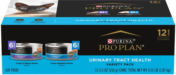 Purina Pro Plan Urinary Tract Health Focus Turkey & Giblets, Ocean Whitefish Variety Pack Canned Cat Food, 5.5-oz can, case of 24 slide 1 of 10
