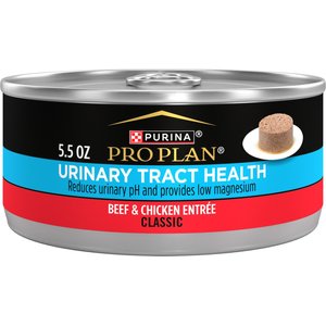 Purina Pro Plan Focus Urinary Tract Health Formula Beef & Chicken Entree Pate Canned Cat Food, 5.5-oz can, case of 24