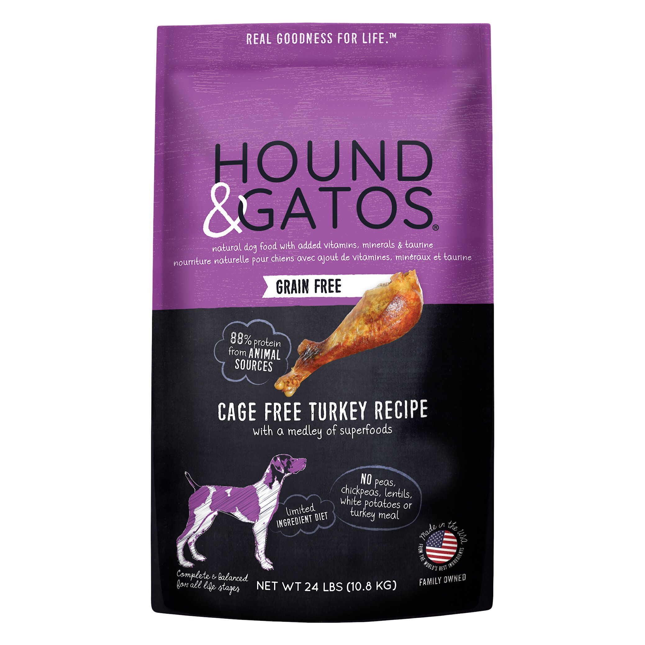 HOUND GATOS Grain Free Cage Free Turkey Recipe Dry Dog Food