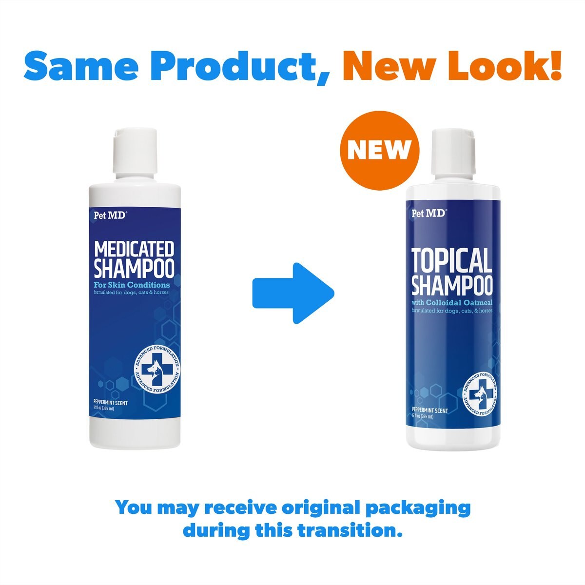 PET MD Antiseptic & AntiFungal Medicated Pet Shampoo, 12oz bottle