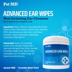 Pet MD Advanced Dog & Cat Ear Cleaner Wipes, 100 count slide 2 of 7