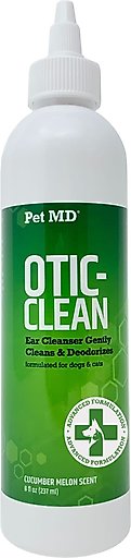 Pet MD Otic Clean Cucumber Melon Scent Dog & Cat Ear Cleanser, 8-oz bottle